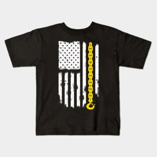 Tow Truck Driver American Flag Kids T-Shirt